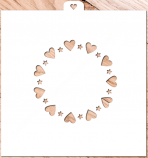 Трафарет «Рамка из сердец со звездами» - Магазин для кондитеров "Творим чудеса"