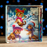 Коробка для кондитерских изделий "Новогодние забавы" 15х15х3 см - Магазин для кондитеров "Творим чудеса"