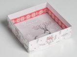 Коробка для кондитерских изделий "Уютной зимы", 12х12х3 см - Магазин для кондитеров "Творим чудеса"