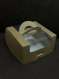 Коробочка под бенто-торт 14х14х8 см (крафт) - Магазин для кондитеров "Творим чудеса"